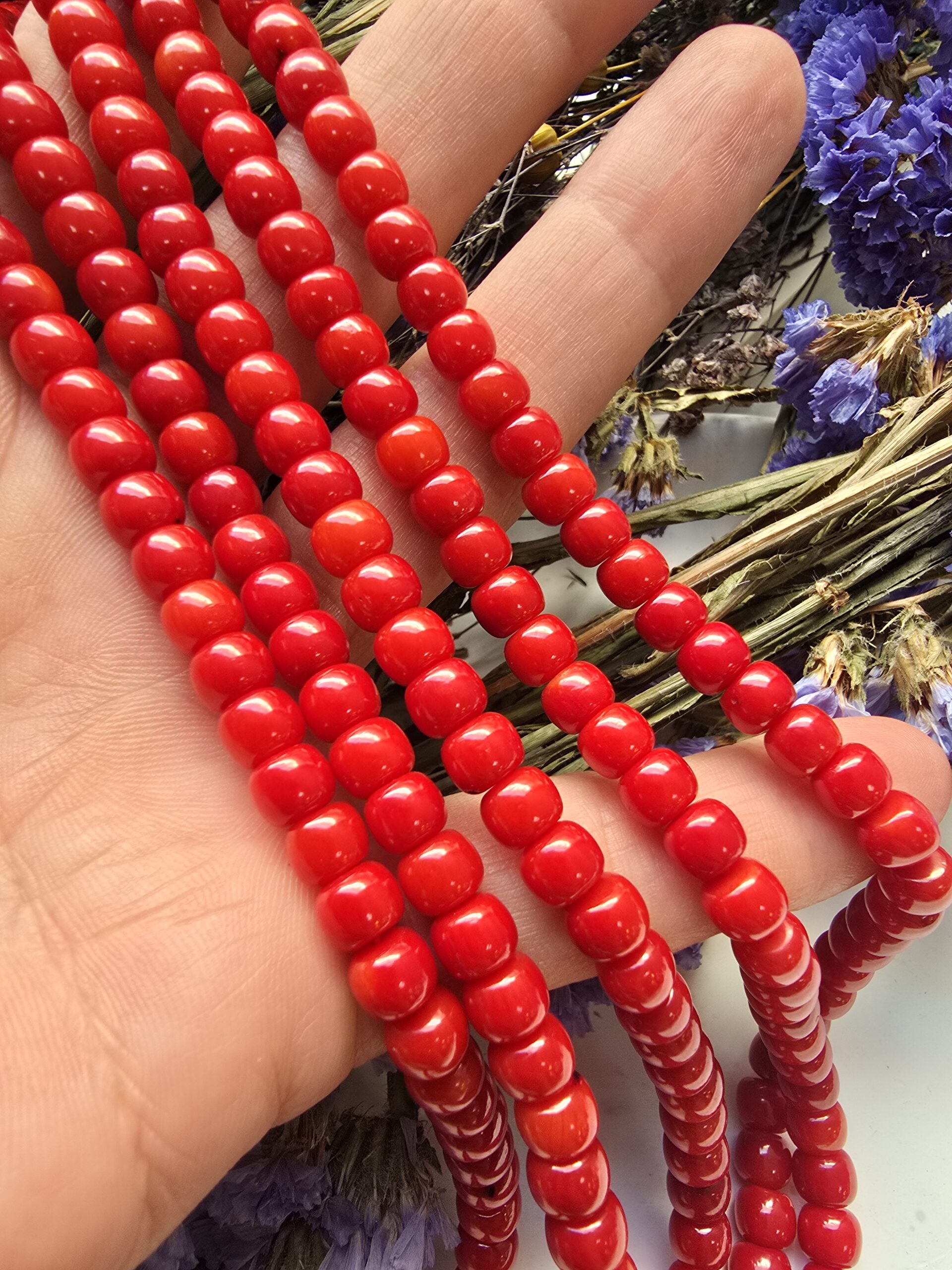 6x5 MM Rondela Mercan Doğal Taş - Görsel 3