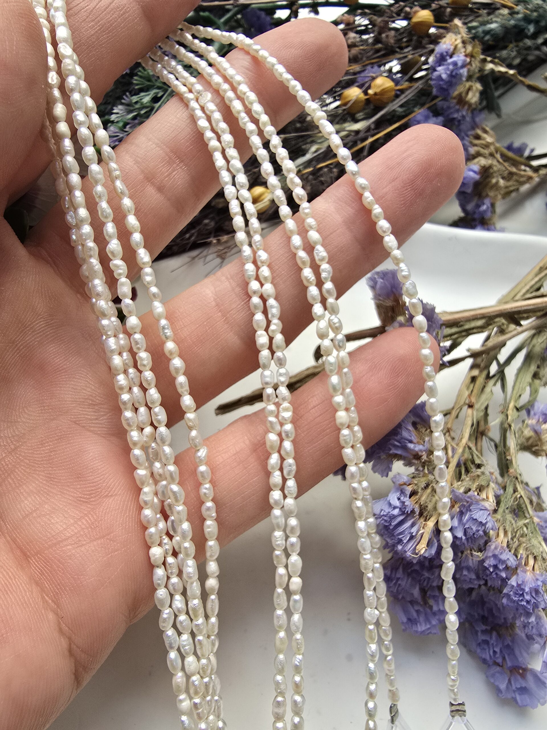 2x3 MM Arpa Beyaz Doğal Barok İnci - Görsel 2