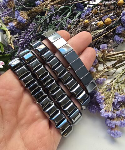 12x8 MM Tila Füme Hematit Taşı Bileklik