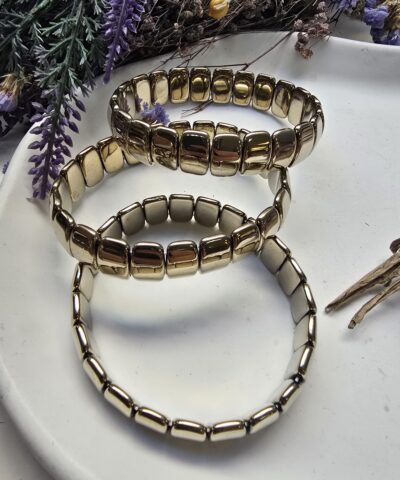 Alternative view of 13x8 MM Tila Soft Gold Hematit Taşı Bileklik