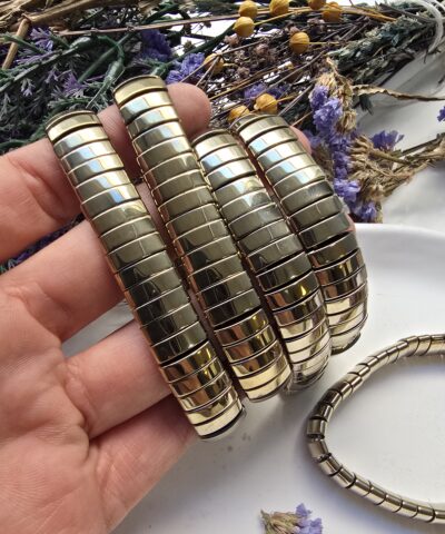 Alternative view of 12x4 MM Tila Soft Gold Hematit Taşı Bileklik