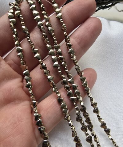 4x2 MM Kalp Faset Soft Gold Hematit Doğal Taş