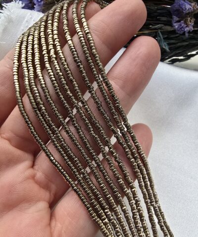 2x1 MM Disk Soft Gold Hematit Taşı