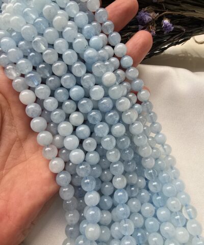 8 MM Küre Akuamarin Ceyt Kuvars Taşı