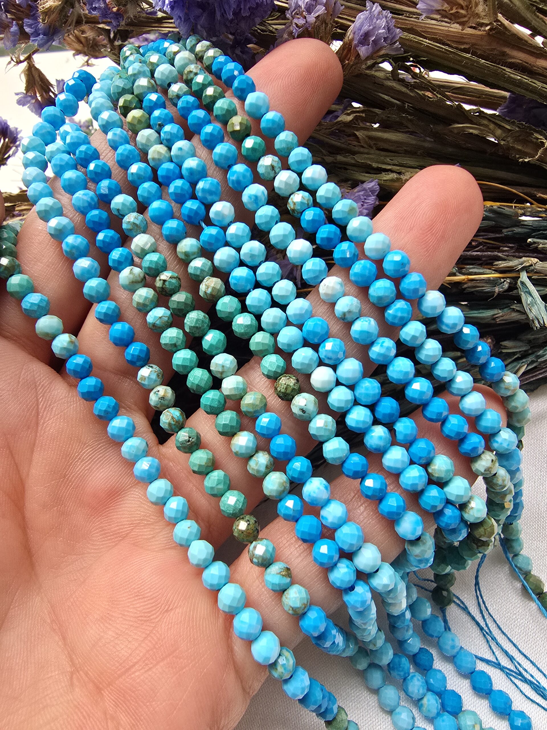 4 MM AAA Fasetli Mix İran Doğal Turkuaz