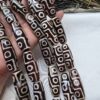 15x40 MM Silindir Beyaz Çizgili Kahve Tibet Akik Taşı - Görsel 3