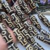 15x40 MM Silindir Beyaz Çizgili Siyah Tibet Akik Taşı - Görsel 2