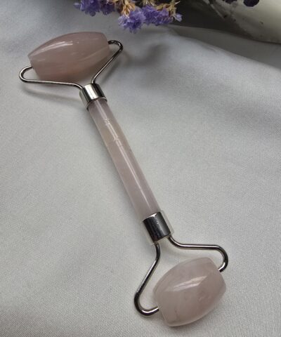 Gümüş Kasa Roller Pembe Kuvars Taşı Masaj Aleti