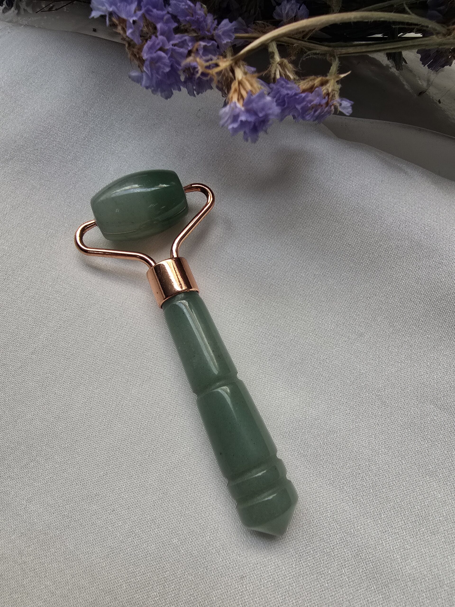 Mini Bakır Kasa Roller Aventurin Taşı Masaj Aleti