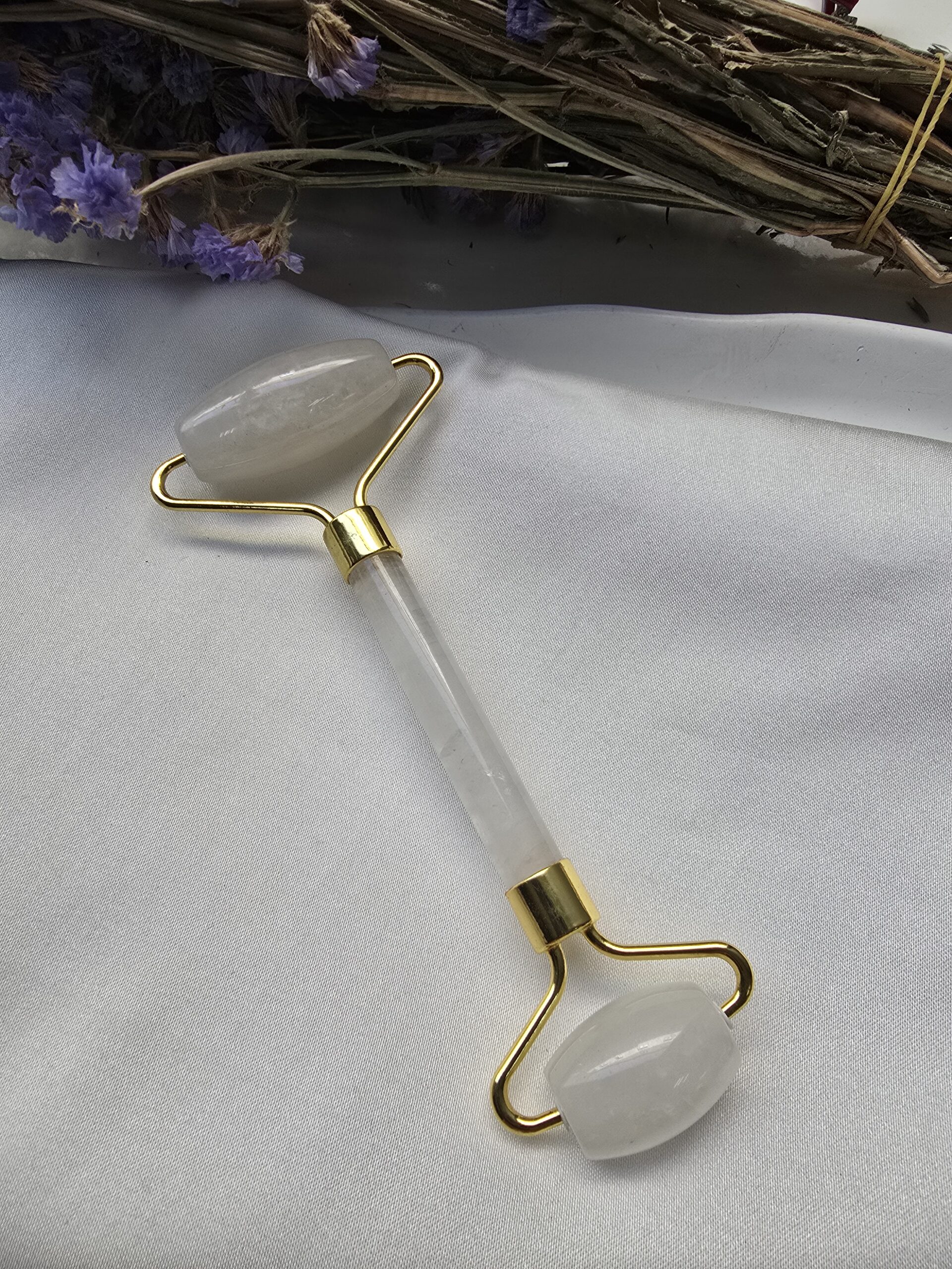 Altın Kasa Roller Kristal Kuvars Taşı Masaj Aleti