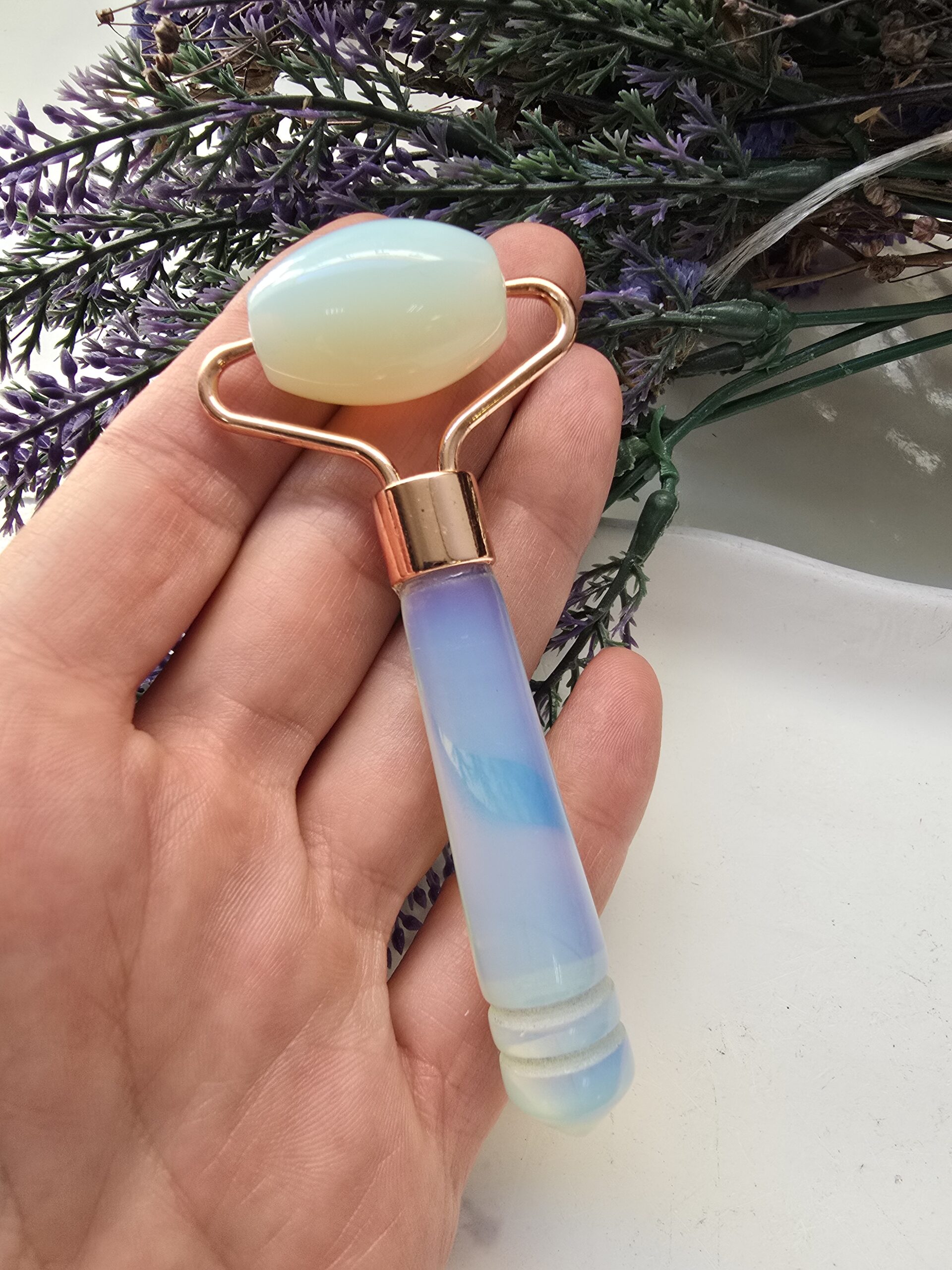 Mini Bakır Kasa Roller Opal Taşı Masaj Aleti