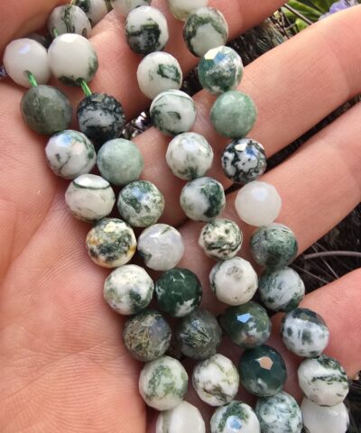 8 MM Faset Yosun Akik Doğal Taş