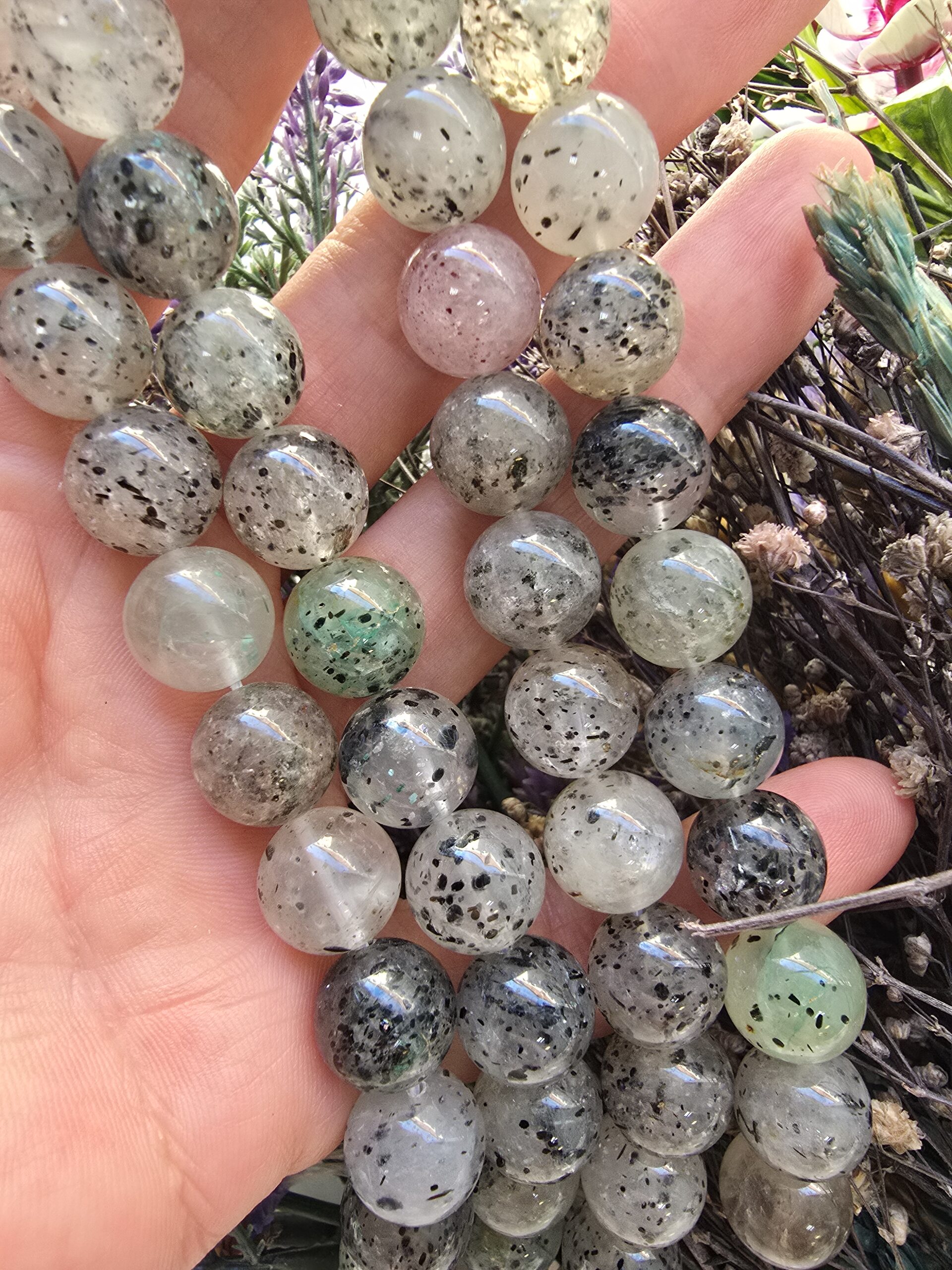 12 MM Benekli Güney Amerika Krizokol Doğal Taş Dizi - Görsel 3