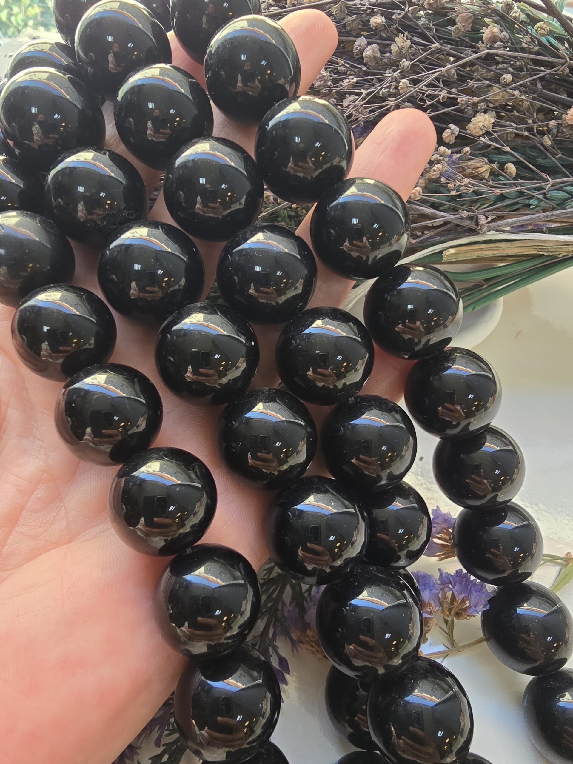 20 MM Küre Oniks Doğal Taş Dizi - Görsel 3
