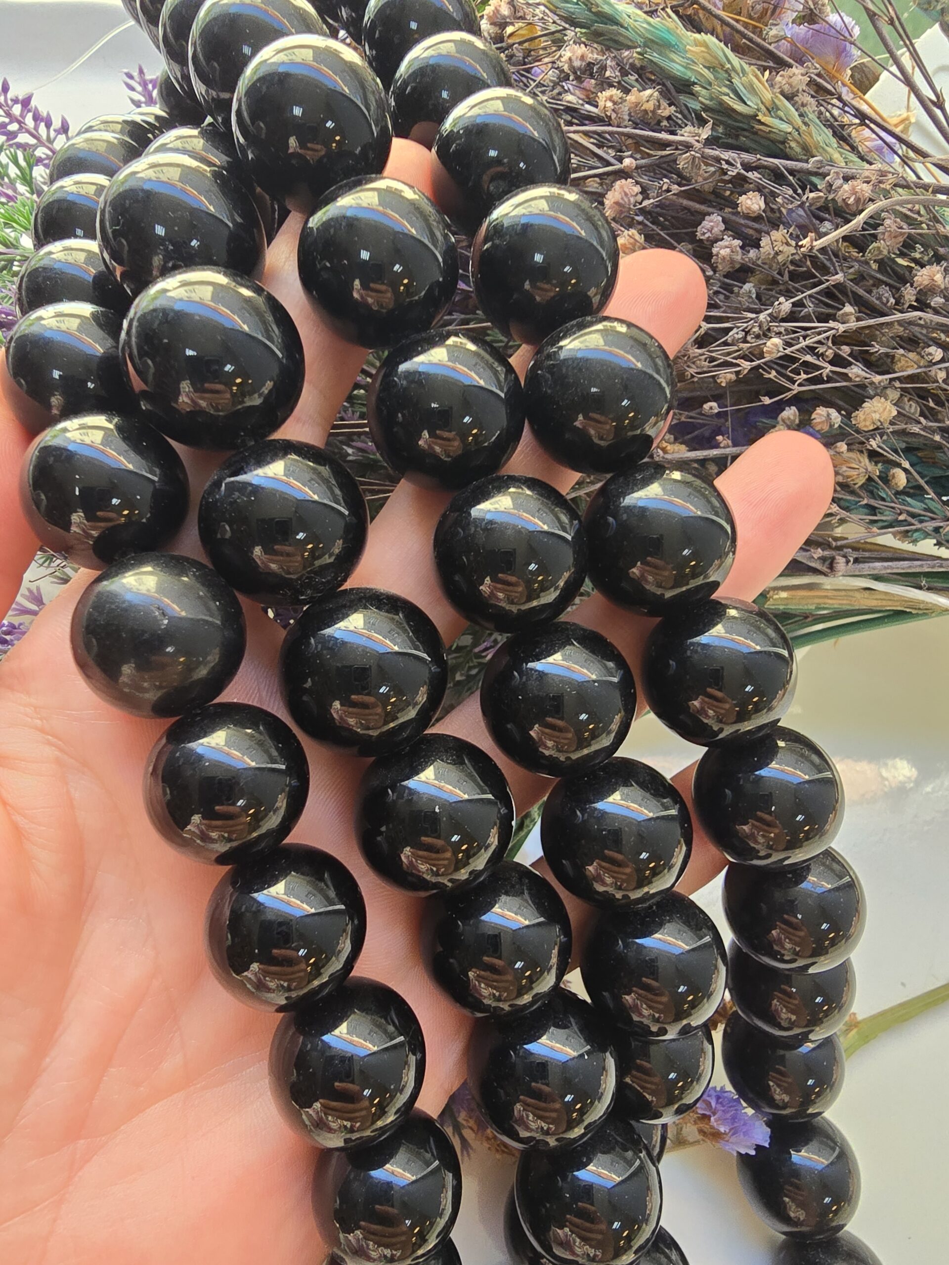 20 MM Küre Oniks Doğal Taş Dizi - Görsel 2