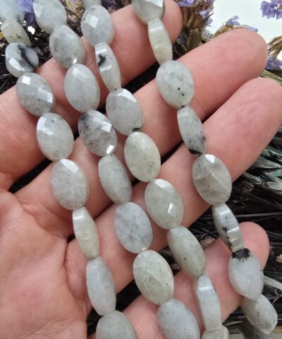 8x12 MM Fasetli Oval Ay Taşı