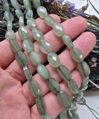 8x12 MM Fasetli Oval Aventurin Taşı