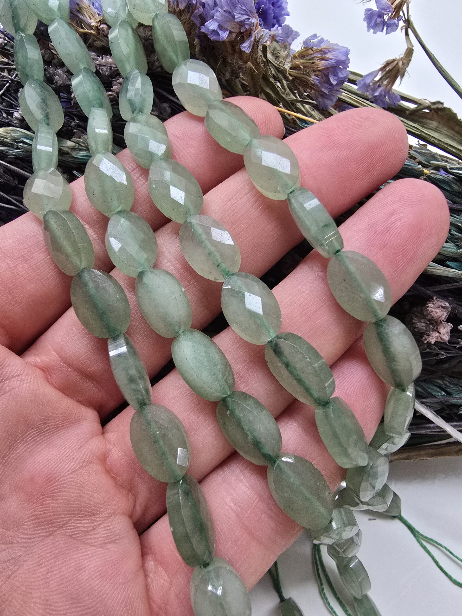 8x12 MM Fasetli Oval Aventurin Taşı