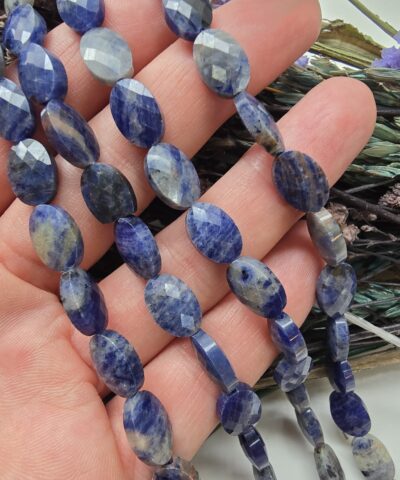 8x12 MM Fasetli Oval Sodalit Taşı