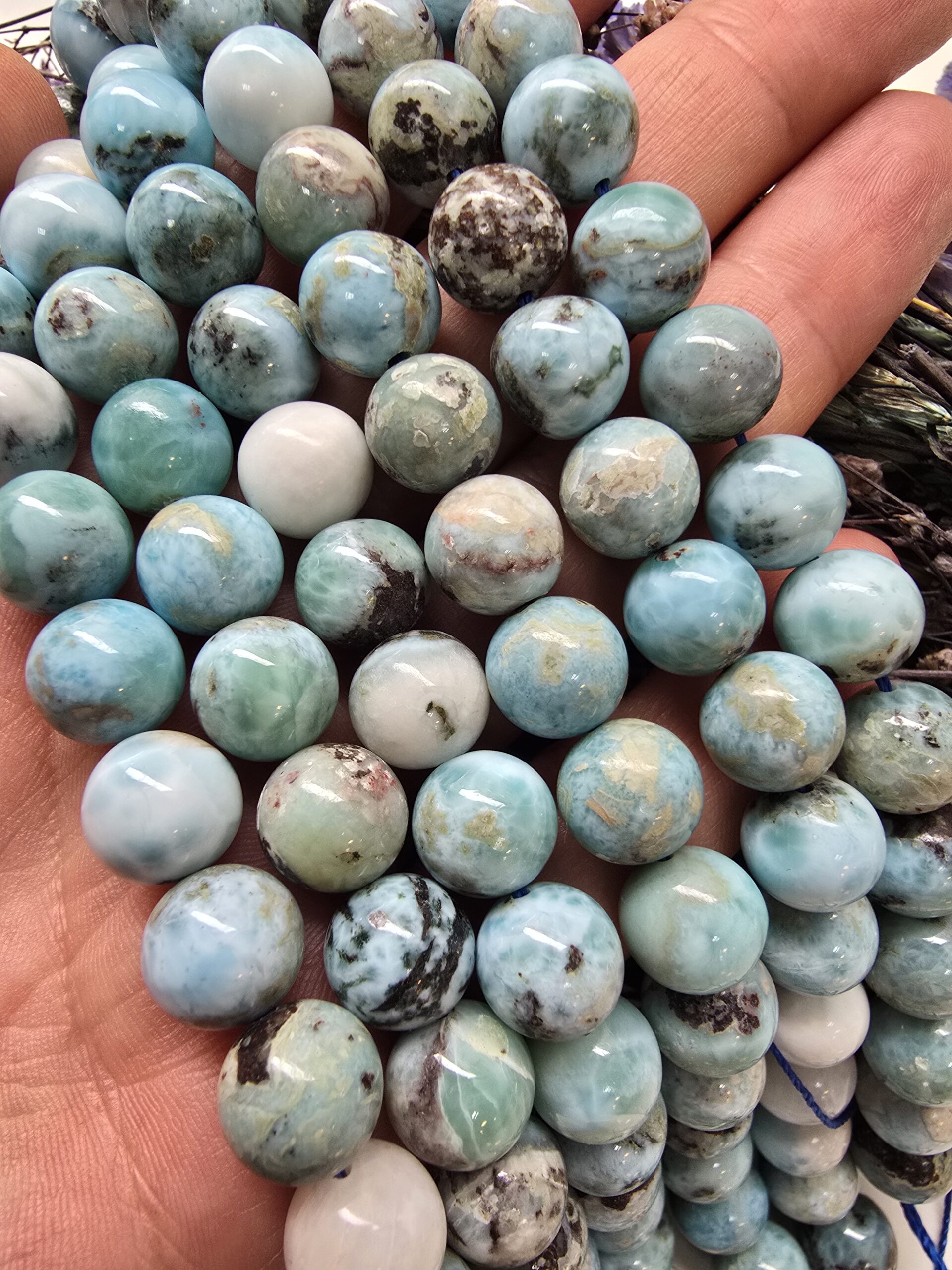 10 MM Larimar Doğal Taş Dizi