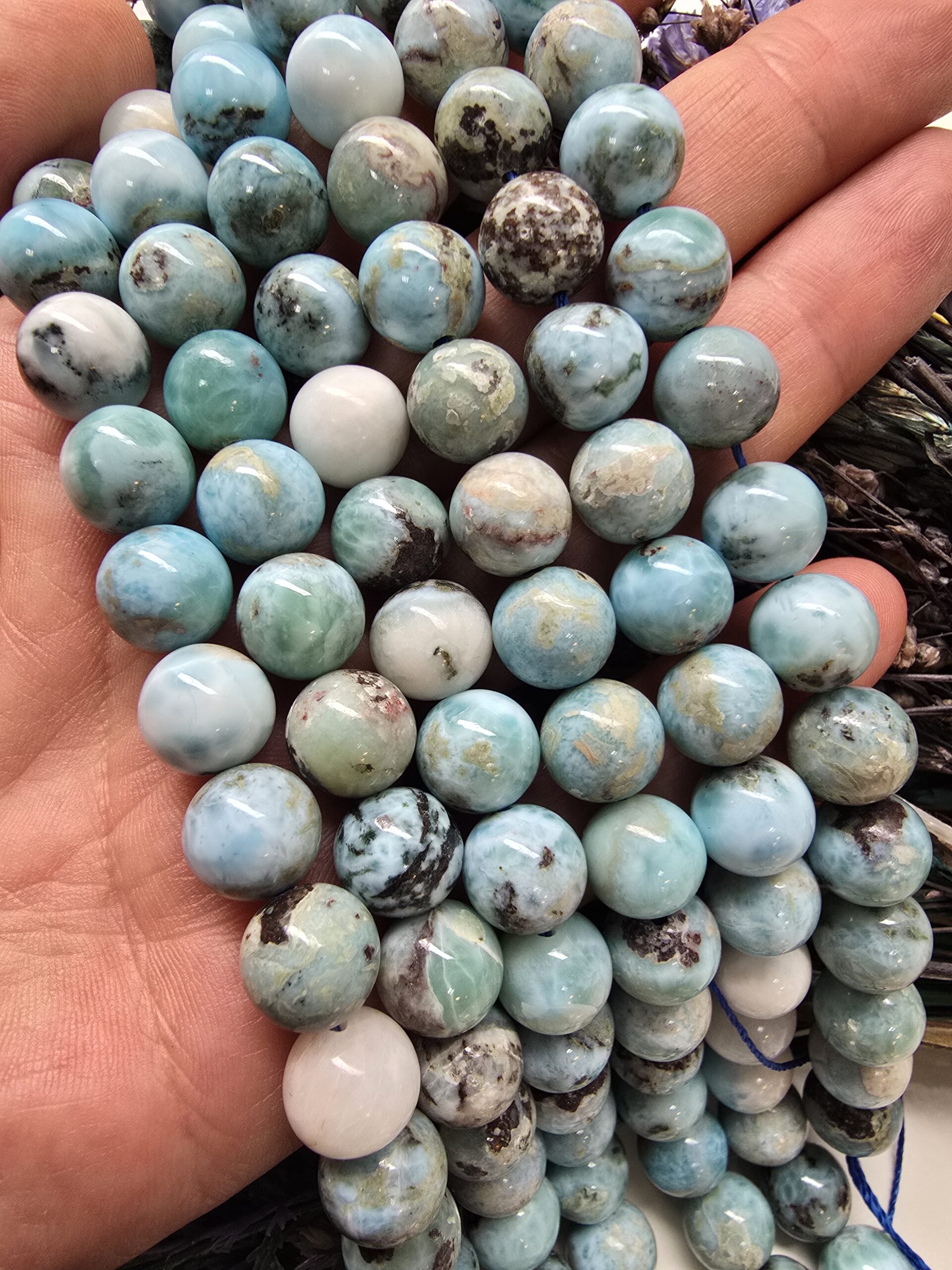 10 MM Larimar Doğal Taş Dizi - Görsel 3