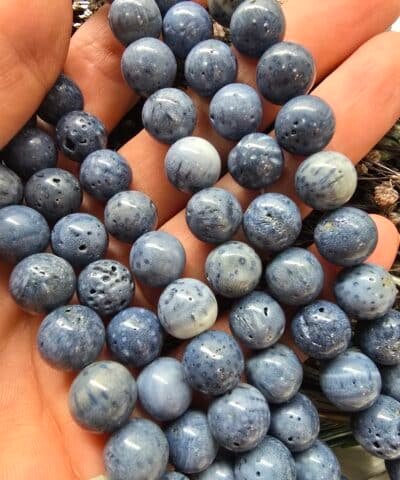 10 MM Küre Mavi Mercan Doğal Taşı - Görsel 3