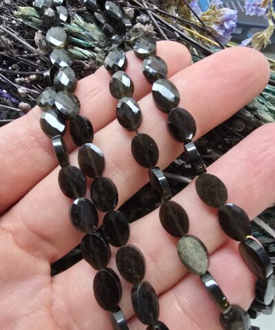 6x8 MM Fasetli Oval Gold Obsidyen Taşı