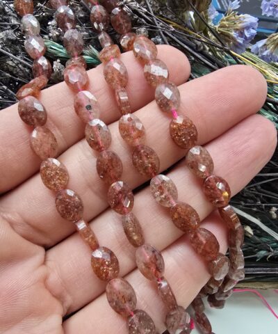 6x8 MM Fasetli Oval Çilek Kuvars Taşı
