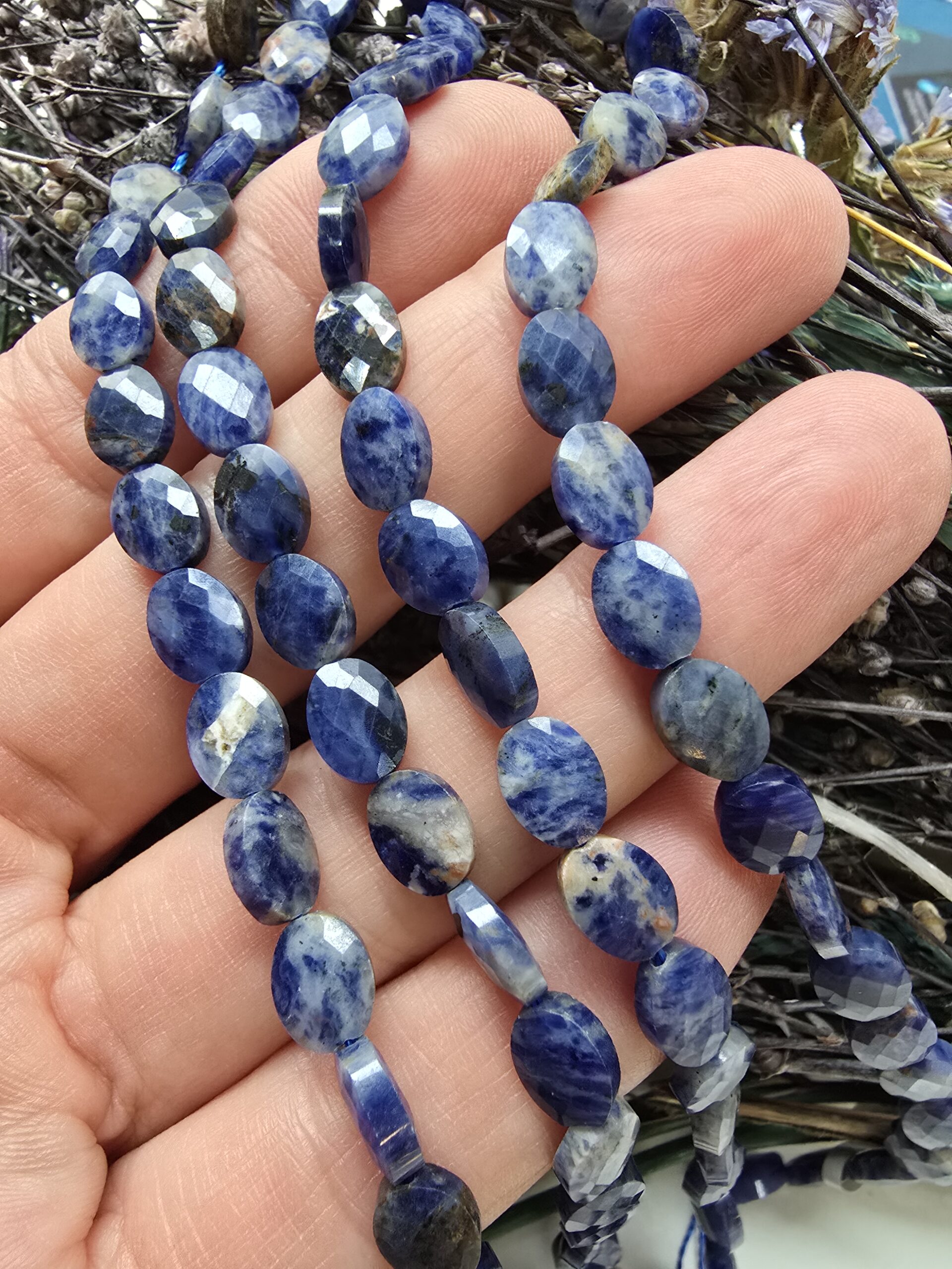 6x8 MM Fasetli Oval Sodalit Taşı