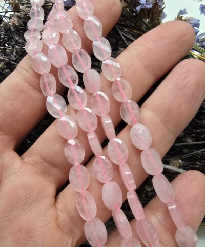 6x8 MM Fasetli Oval Pembe Kuvars Taşı