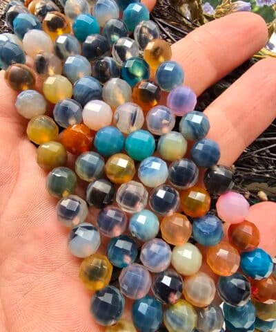 8 MM AAA Faset Mix Candy Akik Taşı - Görsel 3