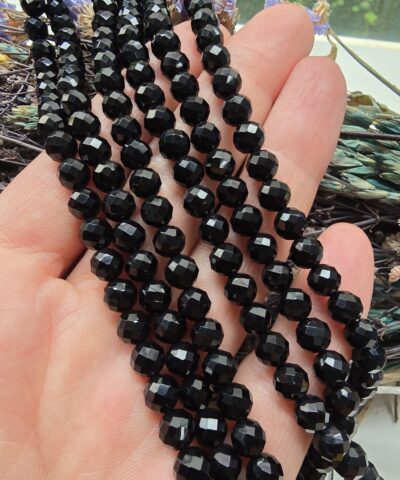 6 MM AAA Faset Siyah Akik Taşı