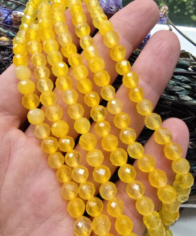 6 MM AAA Faset Sarı Akik Taşı