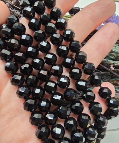 8 MM AAA Faset Siyah Akik Taşı