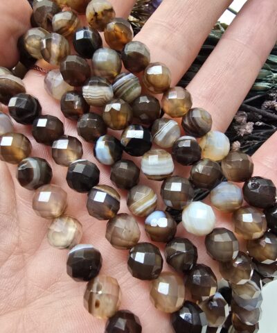 8 MM AAA Faset Kahve Madagaskar Akik Taşı