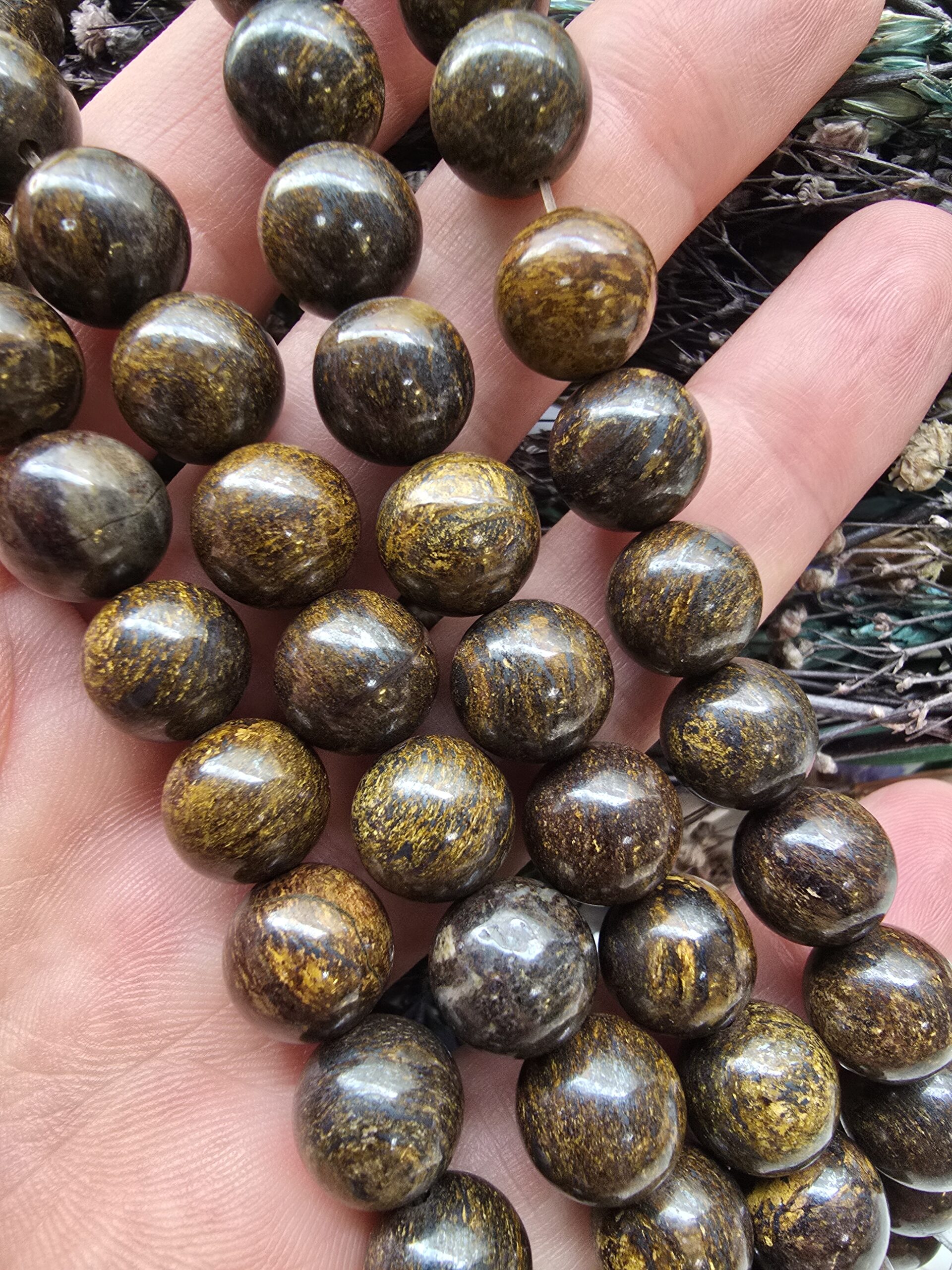 10 MM Bronzit Doğal Taş Dizi