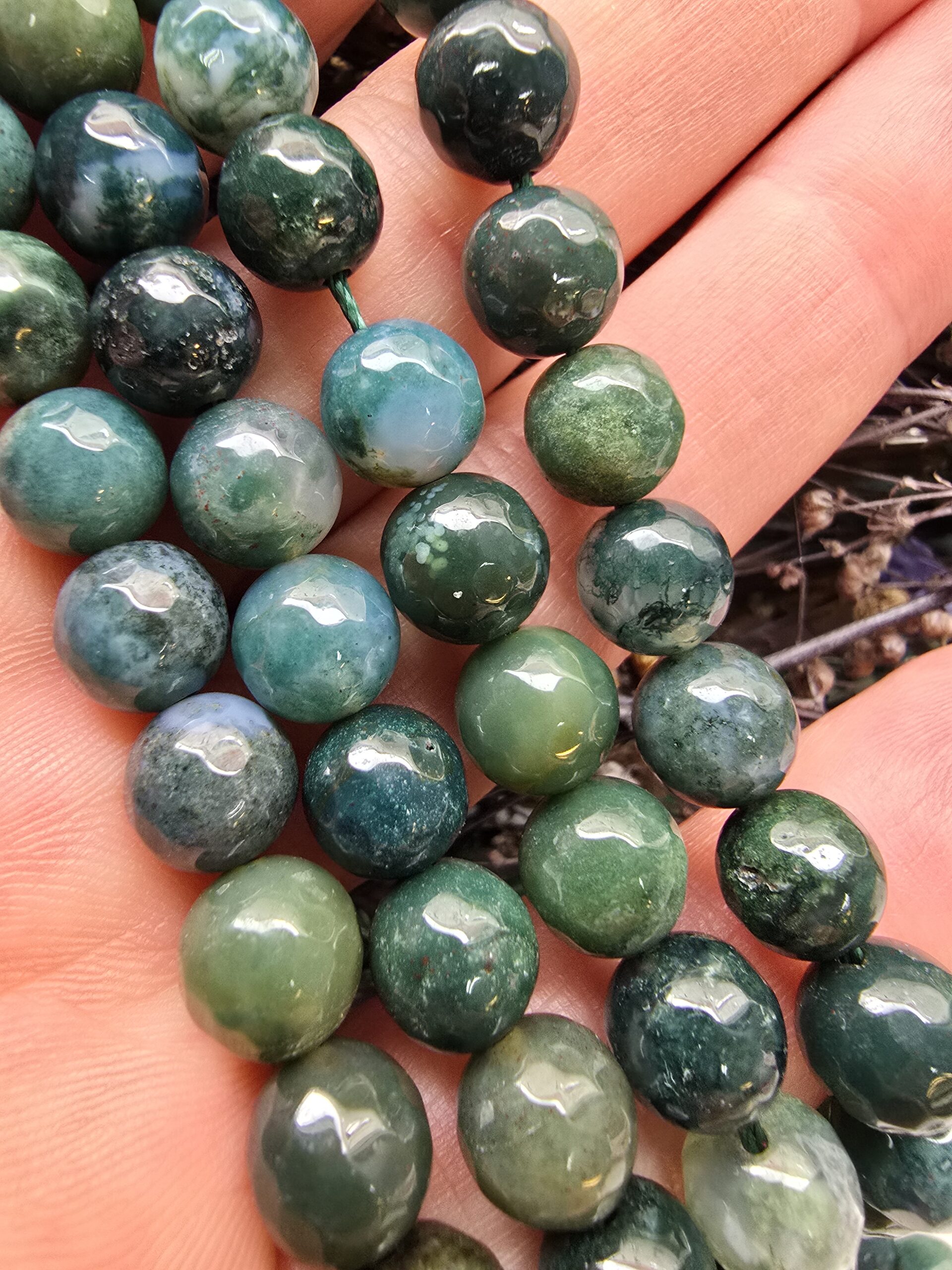 8 MM AAA Faset Yosun Akik Taşı
