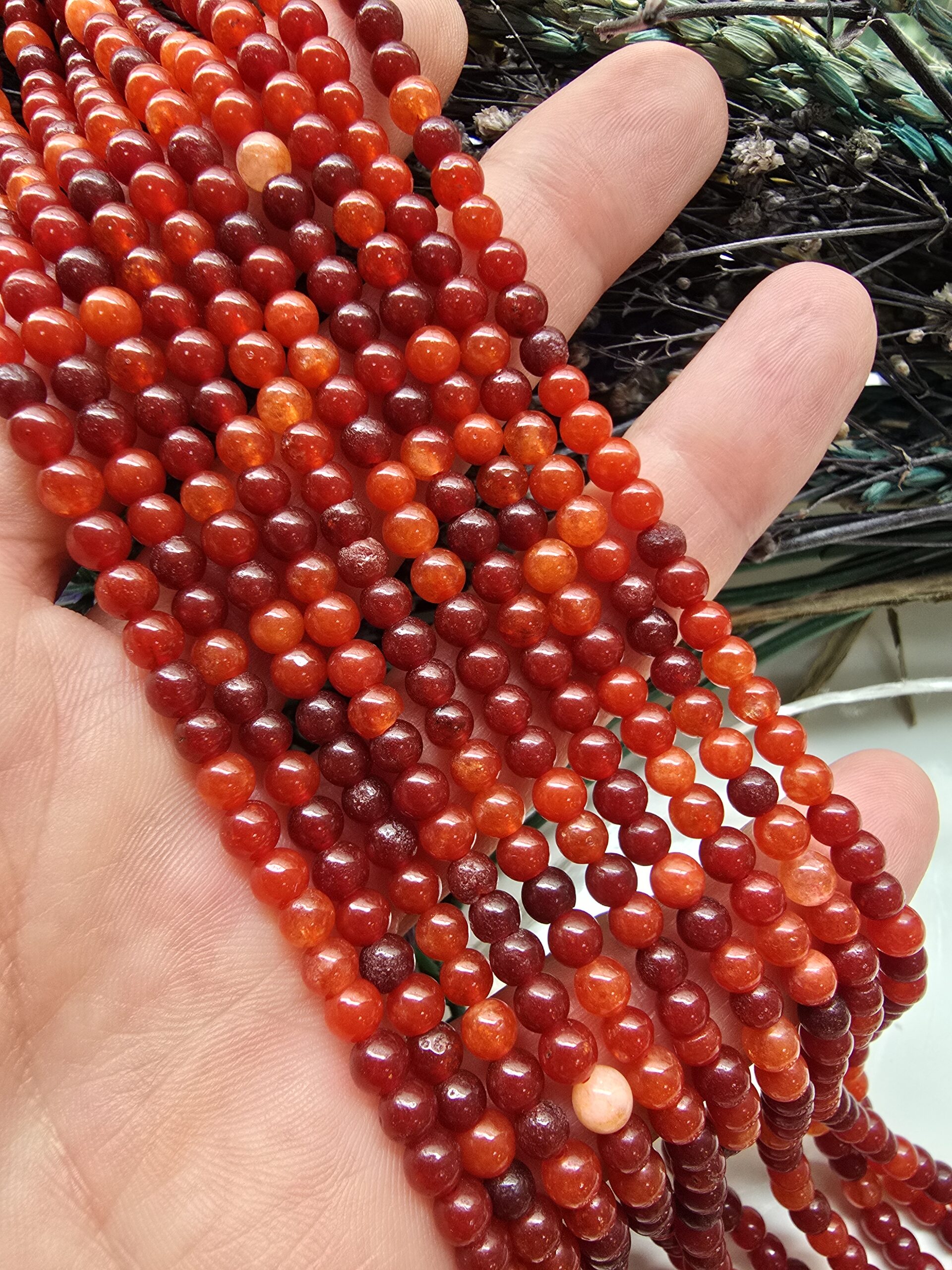 4 MM Kırmızı Ateş Kuvars Taşı - Görsel 3