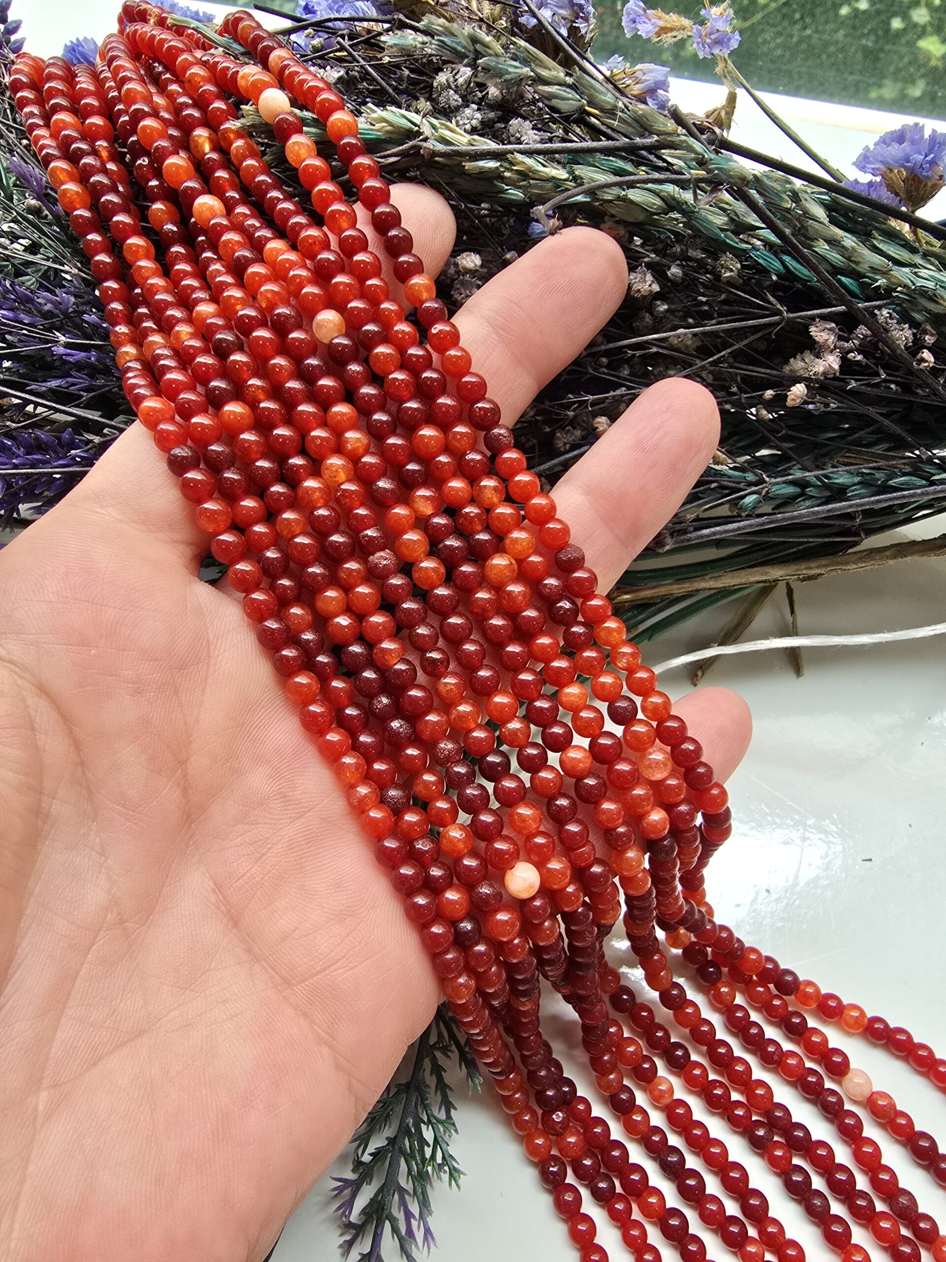 4 MM Kırmızı Ateş Kuvars Taşı - Görsel 2