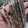 4x2 MM Kare Soft Gold Hematit Doğal Taş - Görsel 3
