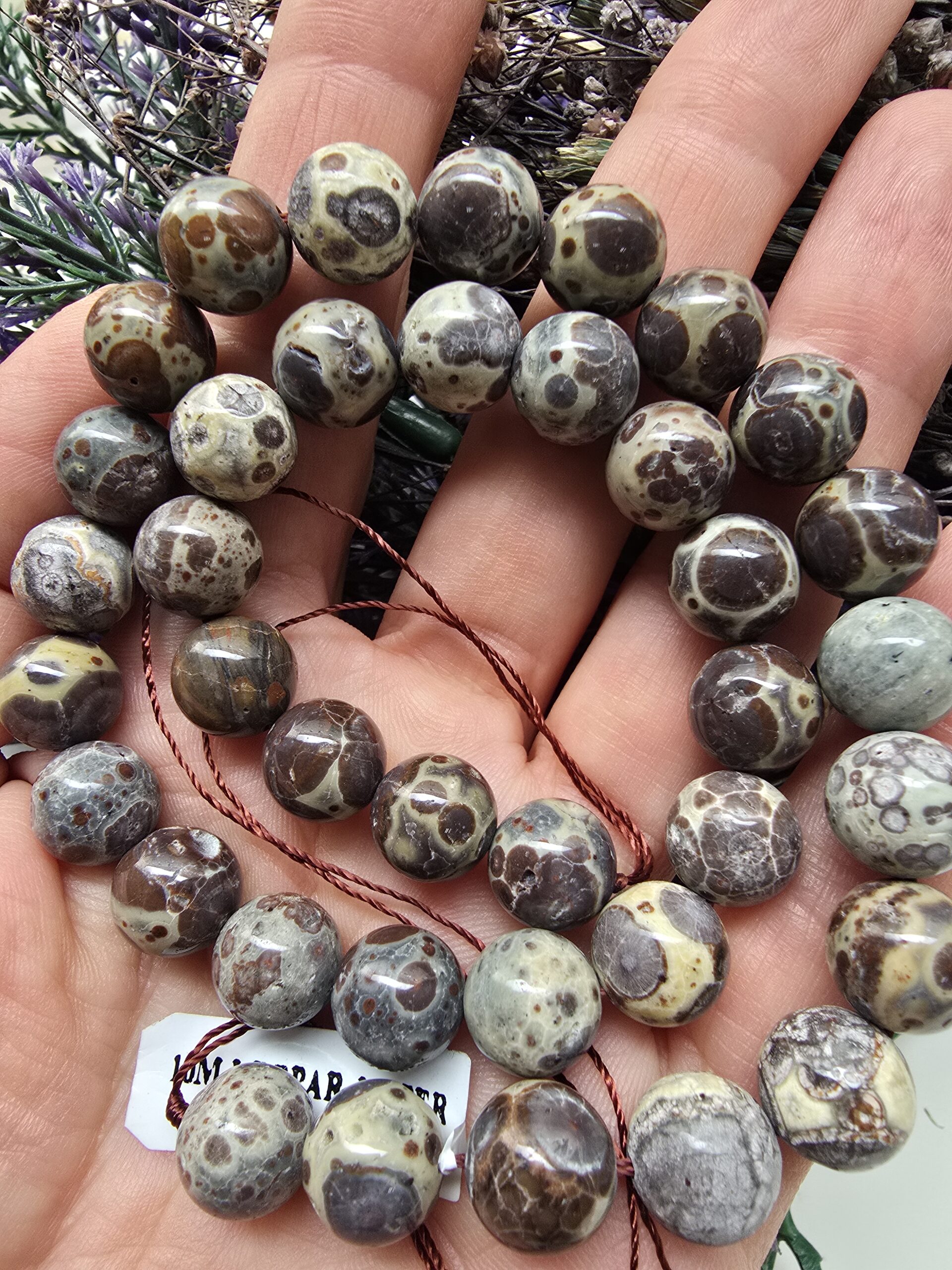 10 MM AAA Leopar Jasper Doğal Taş Dizi