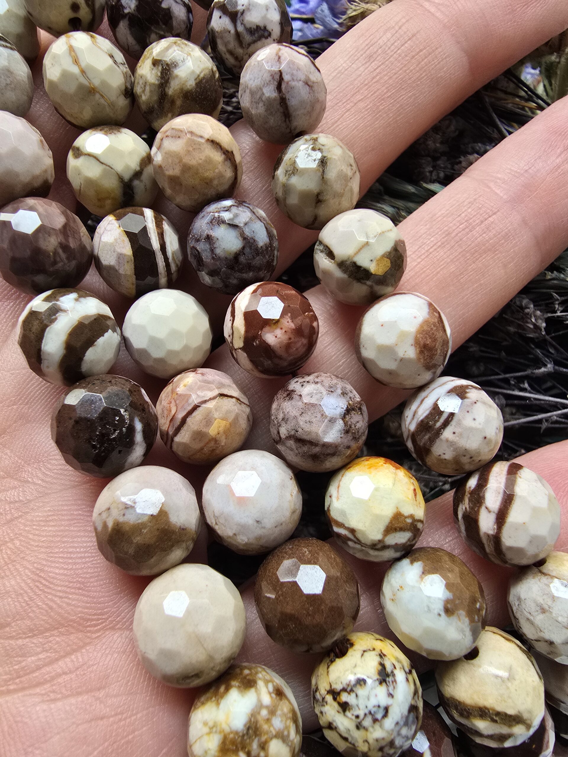 10 MM AAA Faset Desenli Jasper Doğal Taş Dizi - Görsel 2