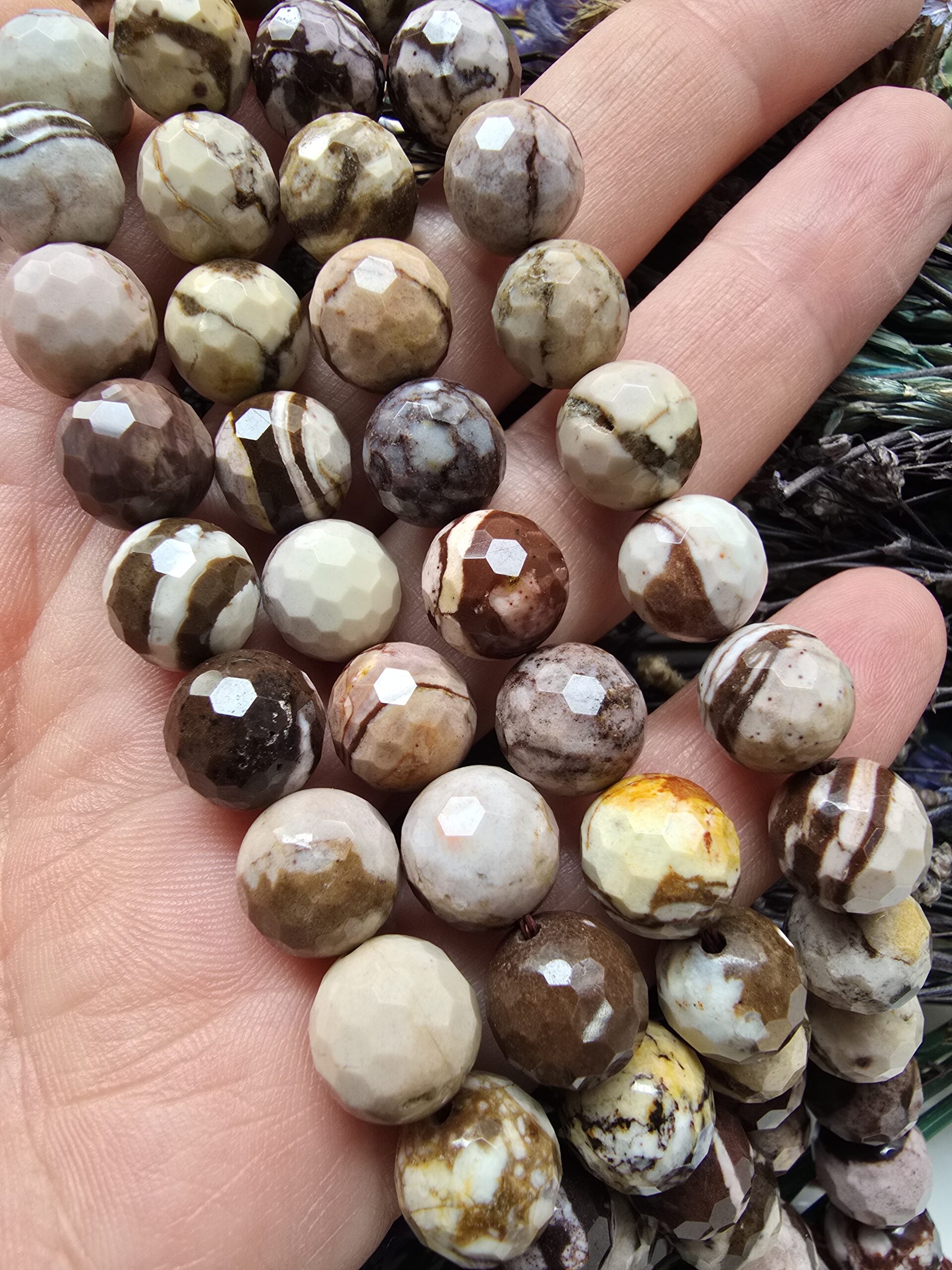 10 MM AAA Faset Desenli Jasper Doğal Taş Dizi
