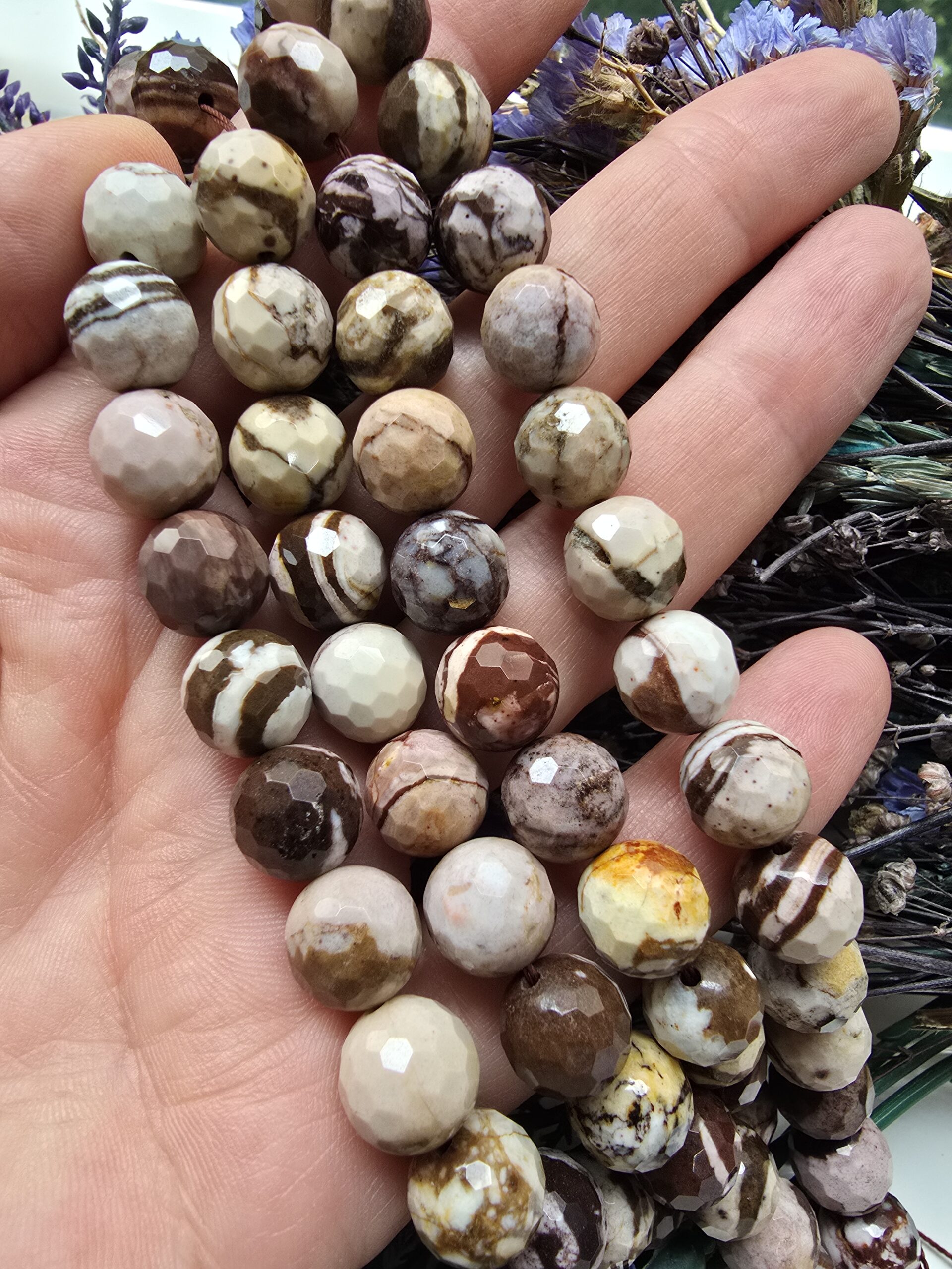 10 MM AAA Faset Desenli Jasper Doğal Taş Dizi - Görsel 4