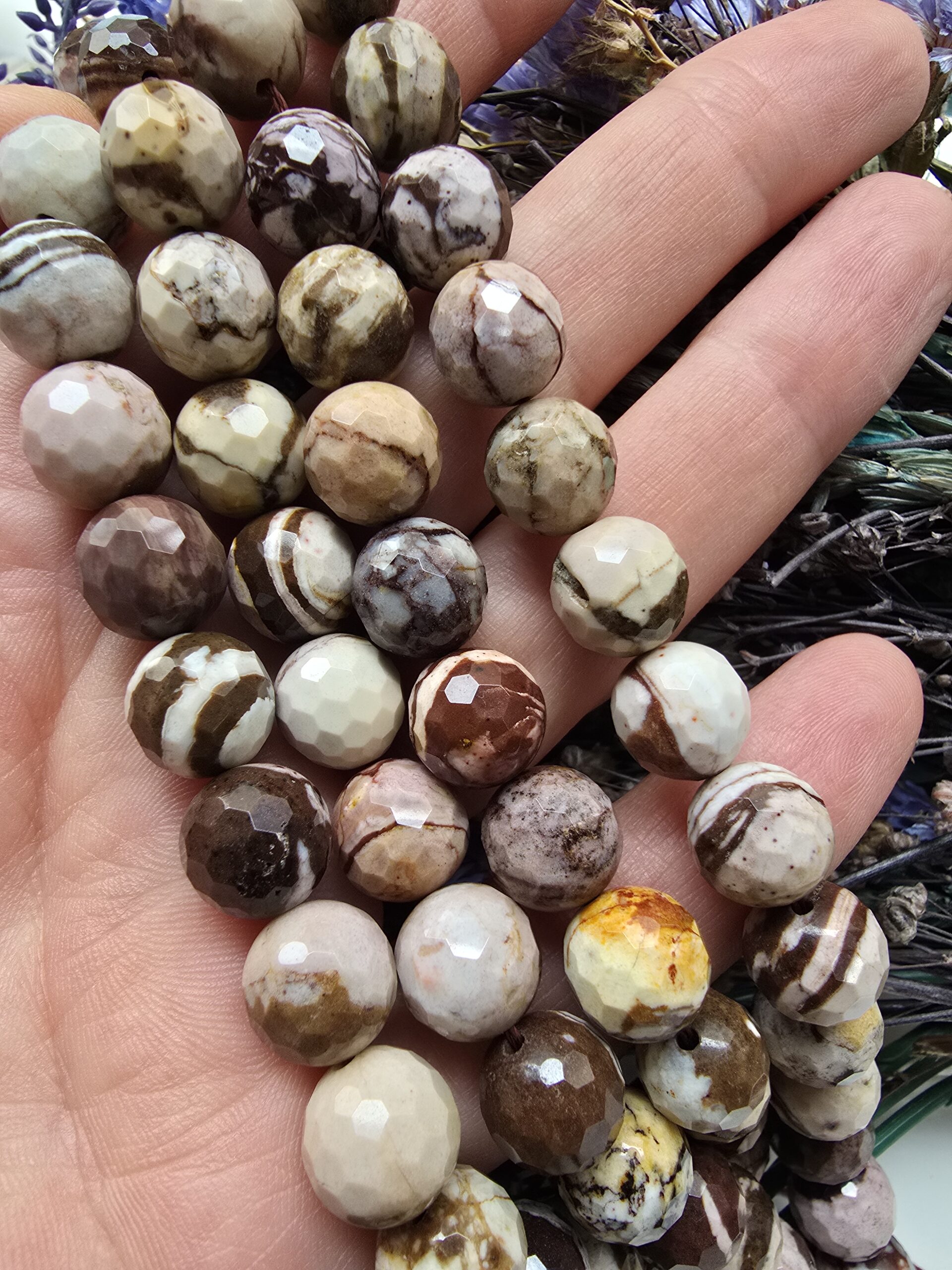 10 MM AAA Faset Desenli Jasper Doğal Taş Dizi - Görsel 3