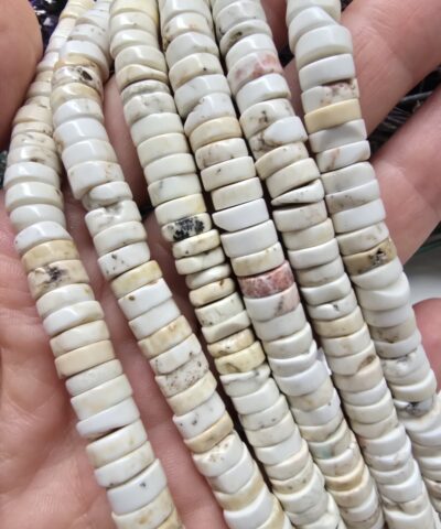 8x3 MM Disk Beyaz Turkuaz Taşı