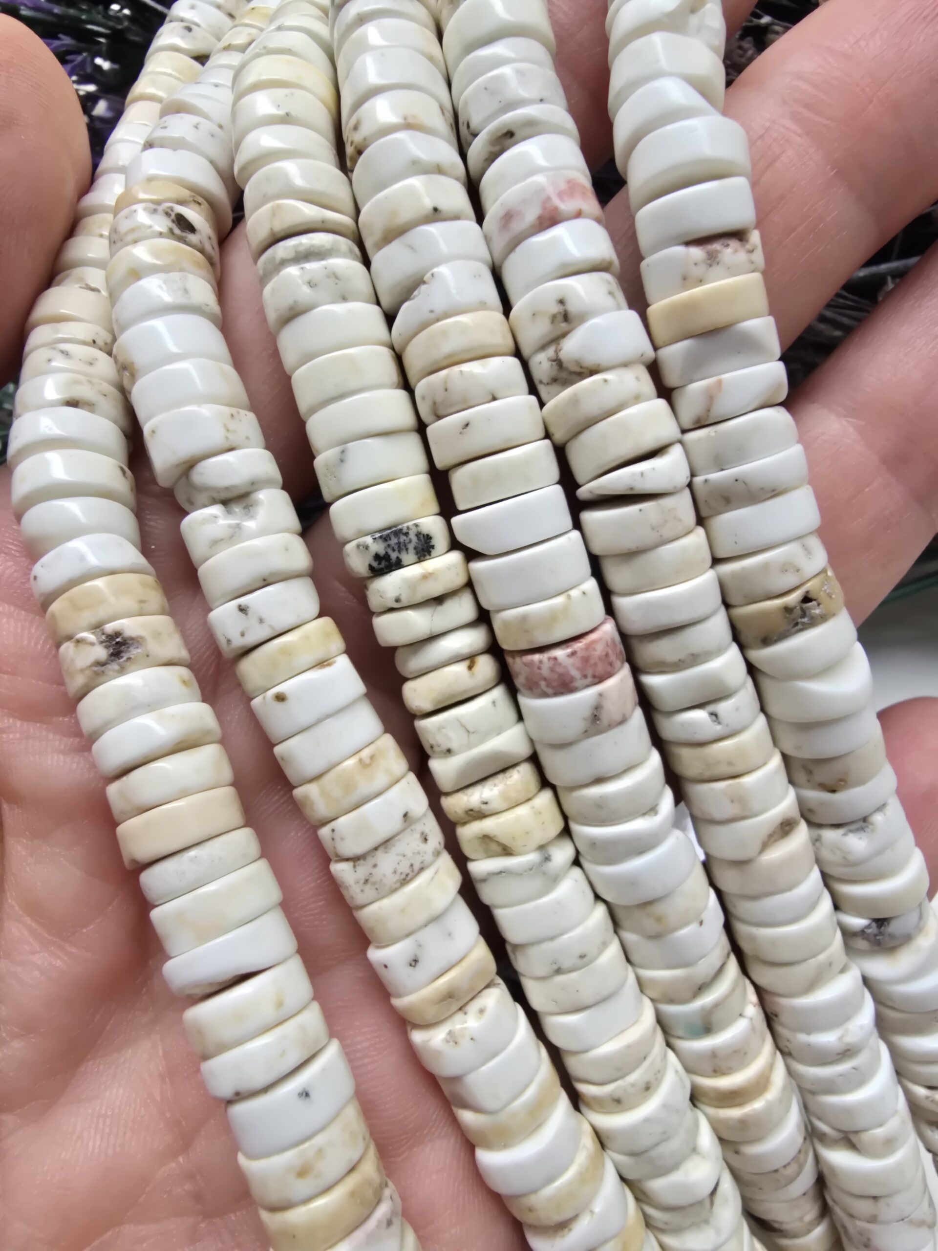 8x3 MM Disk Beyaz Turkuaz Taşı