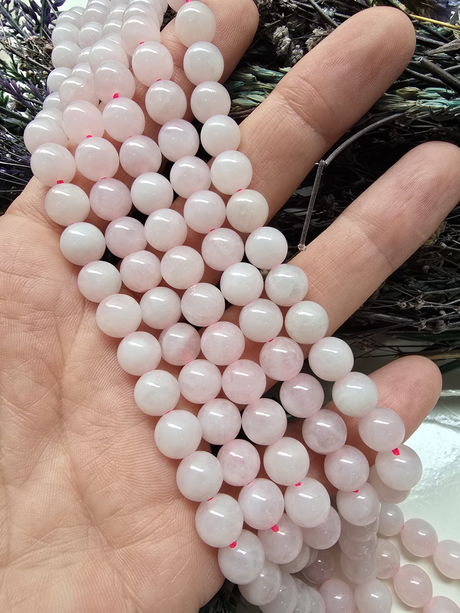 8 MM Küre Pembe Kuvars Taşı - Görsel 3
