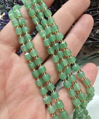 4x4 MM Faset Kesimli Küp Aventurin Taşı