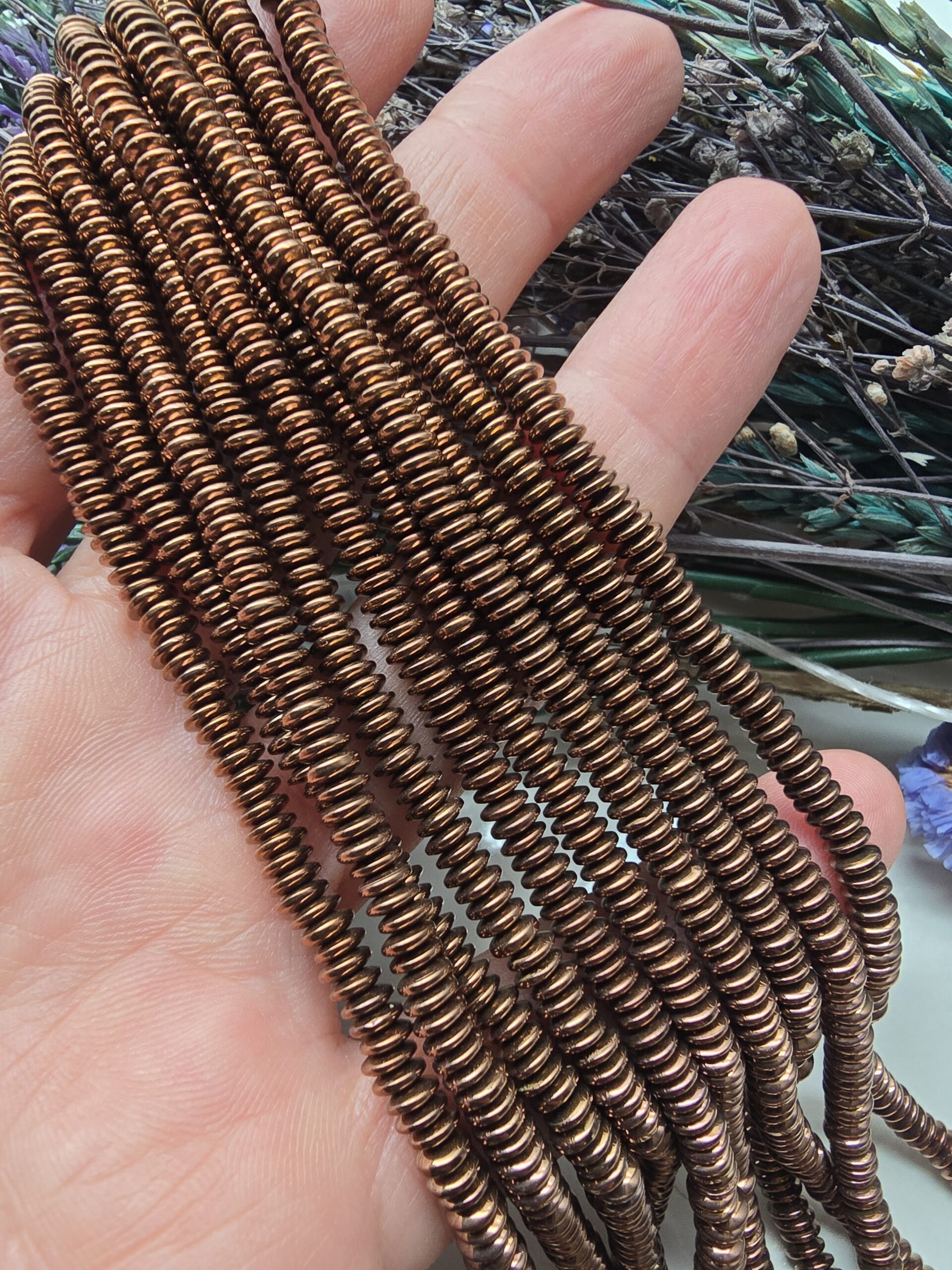 4x1 MM Rondela Bakır Hematit Doğal Taş